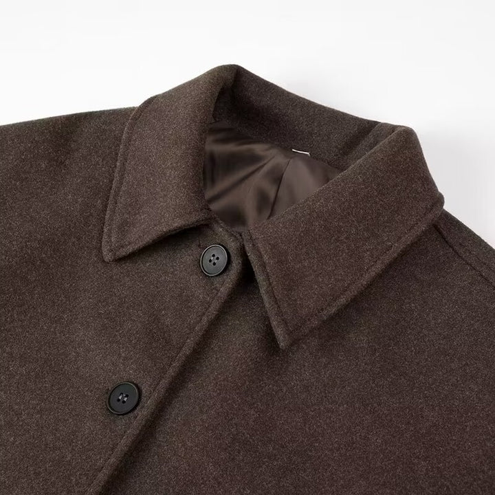 Dame oversized uldjakke med enkle knapper og praktiske lommer Stilla