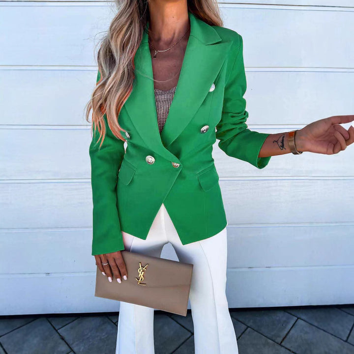 Damer Elegant Blazer med dobbelt knaplukning og bred revers Stilla