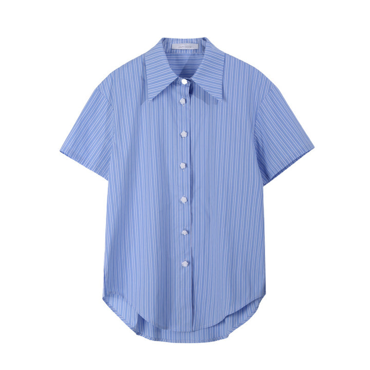 Dame Overshirt med let asymmetrisk snit og dekorative knapdetaljer Stilla