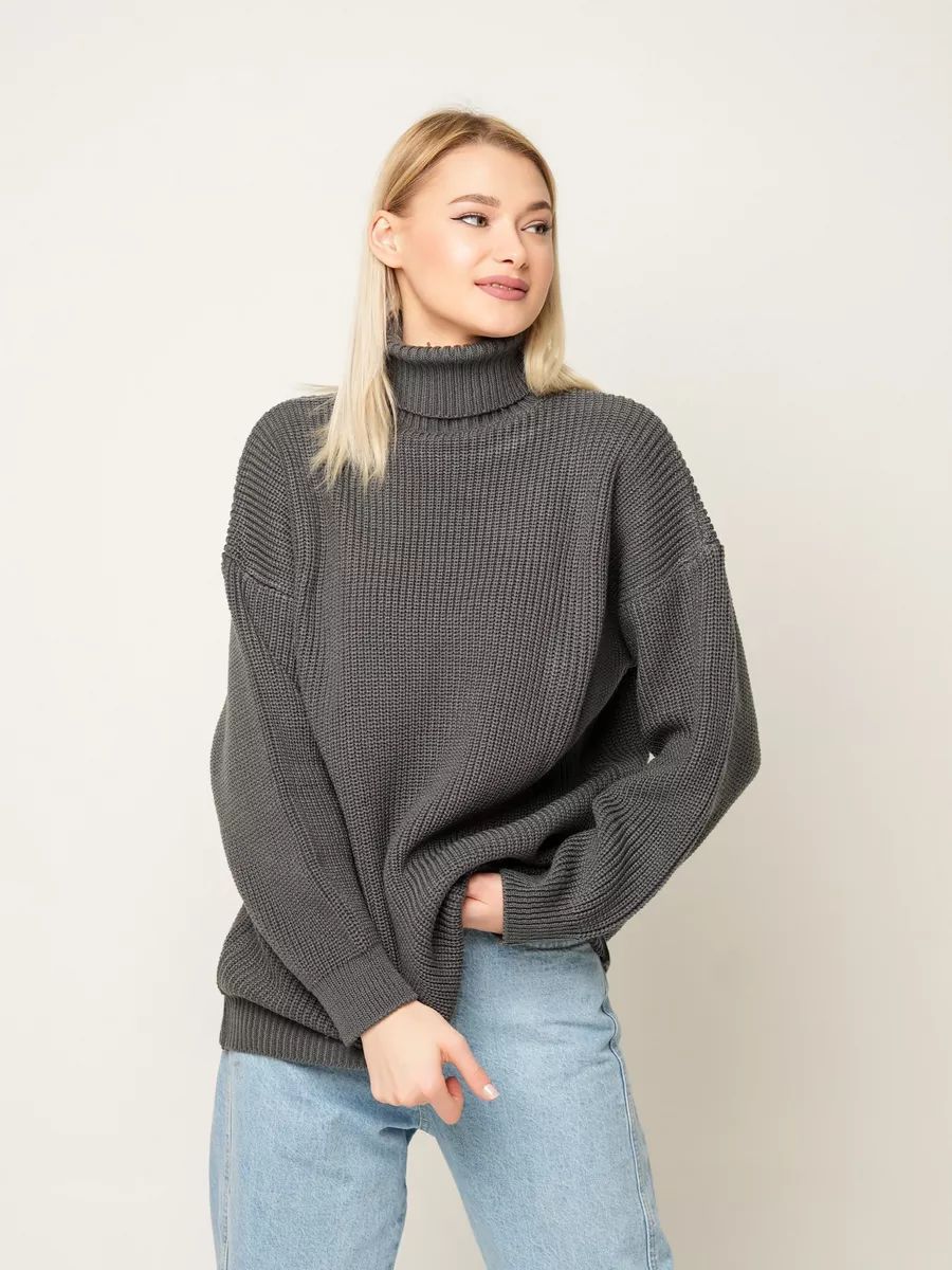 Dame hyggelig strikpullover med løs pasform og moderne design Stilla