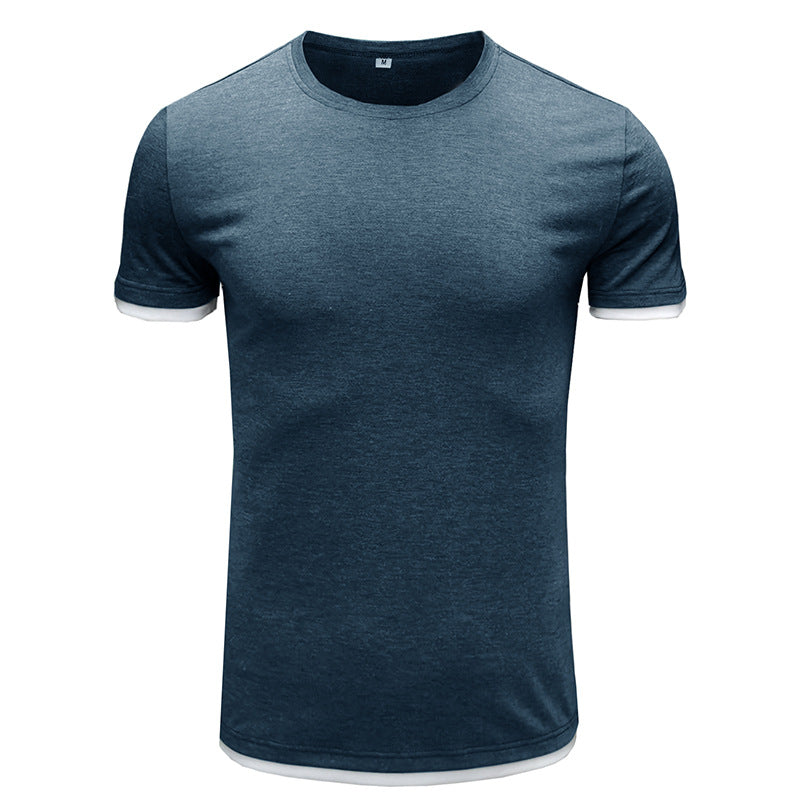 Herrer Basic T-Shirt med kontrasterende ærmer Stilla
