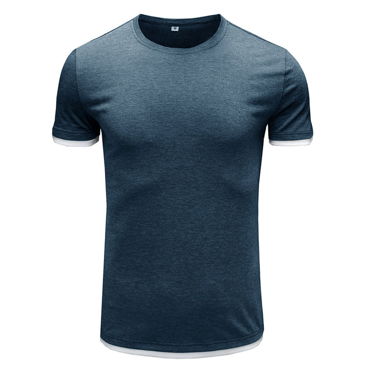 Herrer Basic T-Shirt med kontrasterende ærmer Stilla