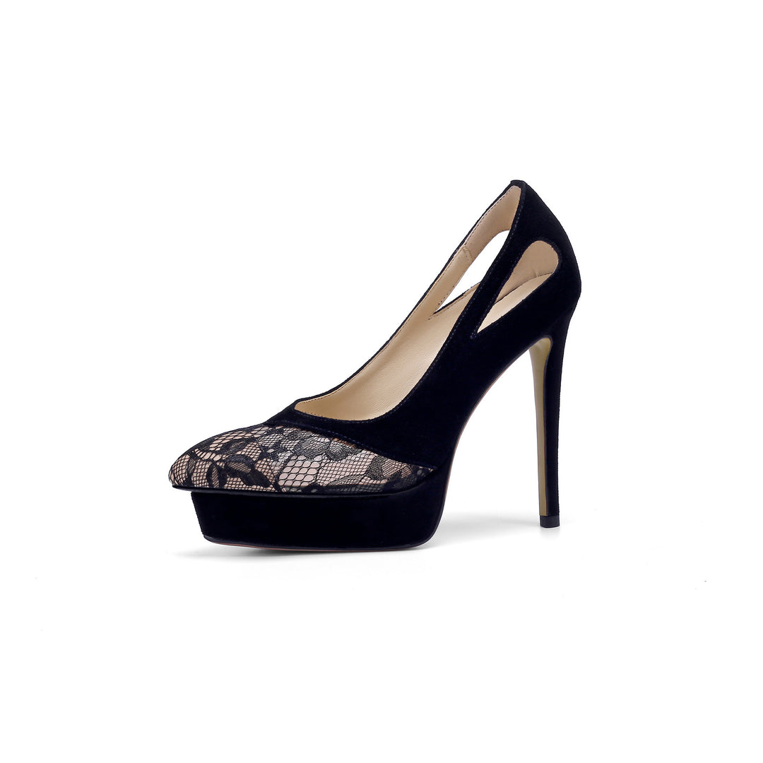 Femme Højglans Spids-Kant Stiletto Pumps Stilla