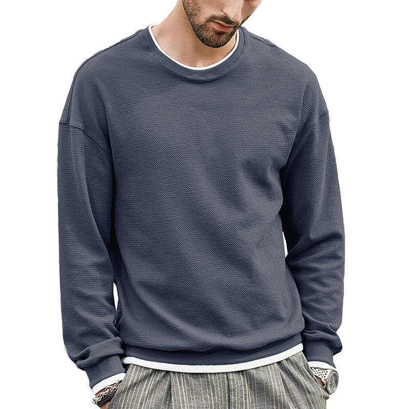 Herrer afslappet sweatshirt lavet af åndbart materiale med struktureret design Stilla
