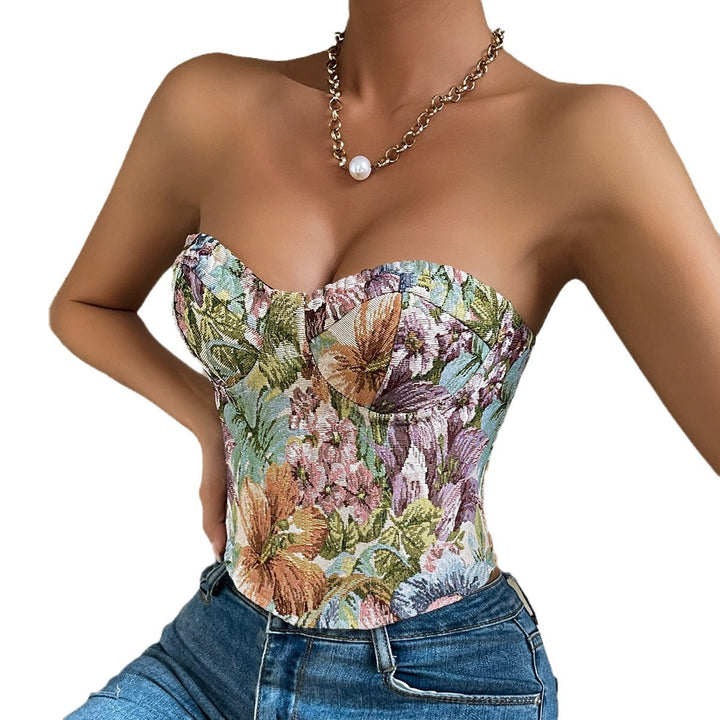Dame Blomsterprint Bustier Stilla