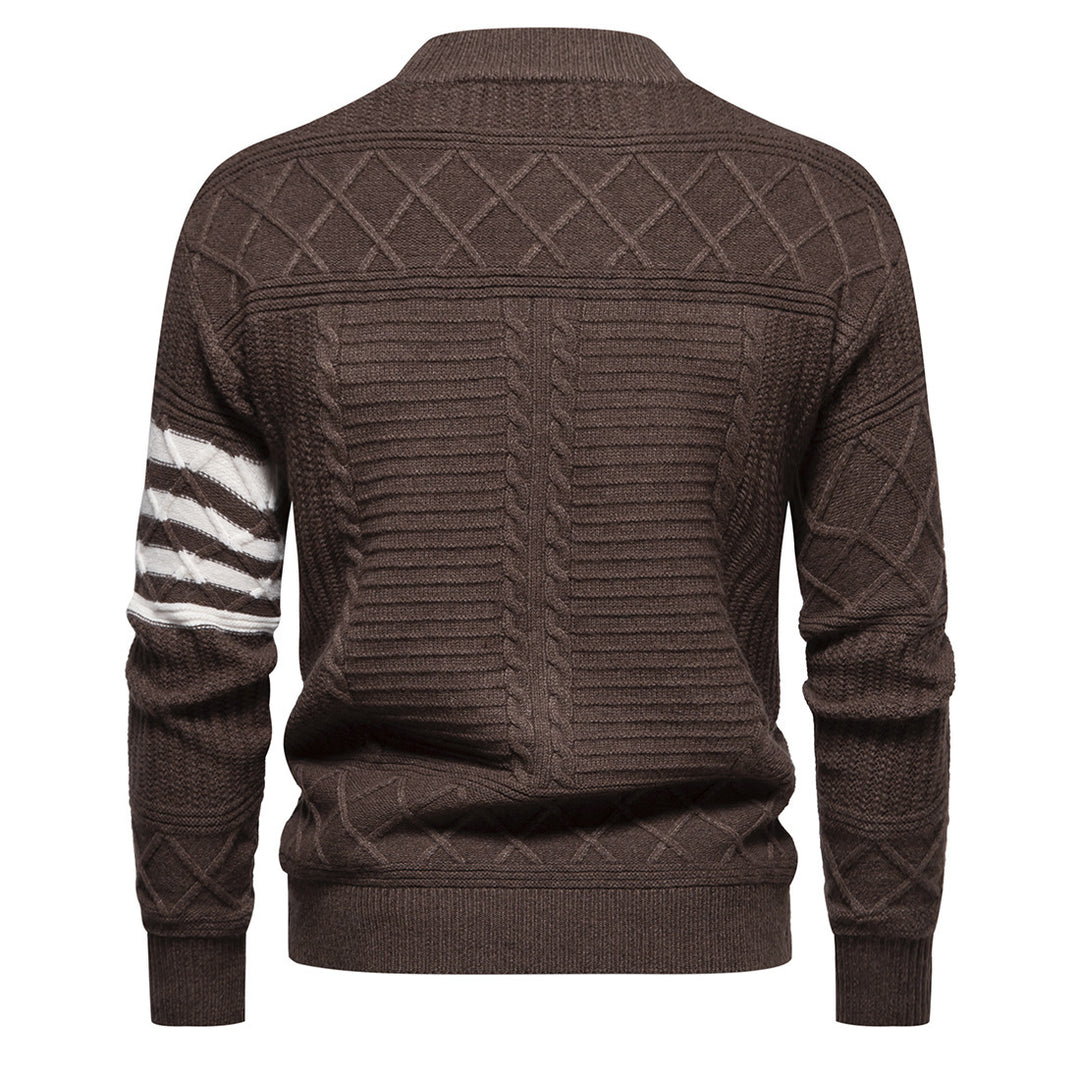 Herrer struktureret kabelstrikpullover med geometrisk design Stilla