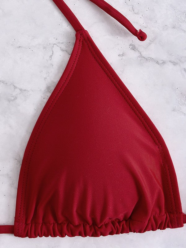 Dame Triangle-Top og Nederdel-Bikini-Sæt Stilla
