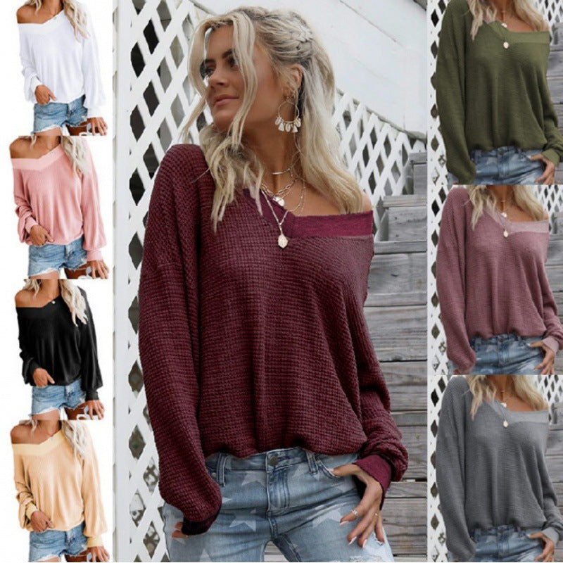 Kvinders Off-Shoulder Strikket Sweater med Voluminøse Ærmer Stilla