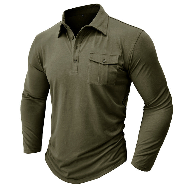 Herre Langærmet Henley Polo med moderne ståkrave Stilla