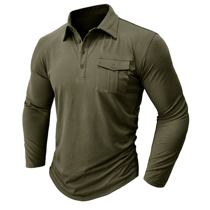 Herre Langærmet Henley Polo med moderne ståkrave Stilla