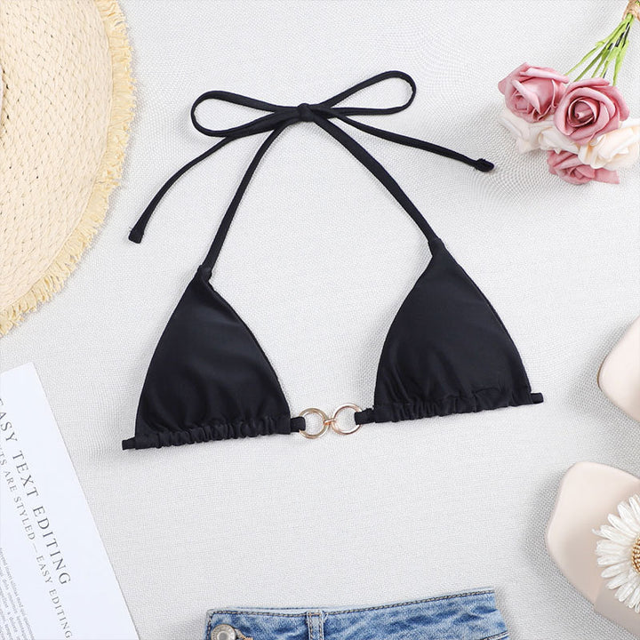 Dame Triangel-bikini med Chic-ringdetalje Skovae