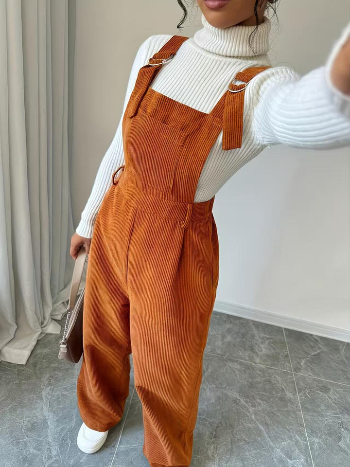 Kvinders afslappet skåret kord jumpsuit Stilla