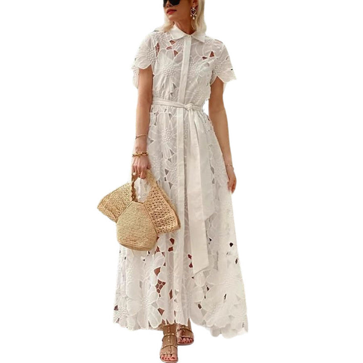 Dame Elegant Spids-Maxi-Kjole Stilla