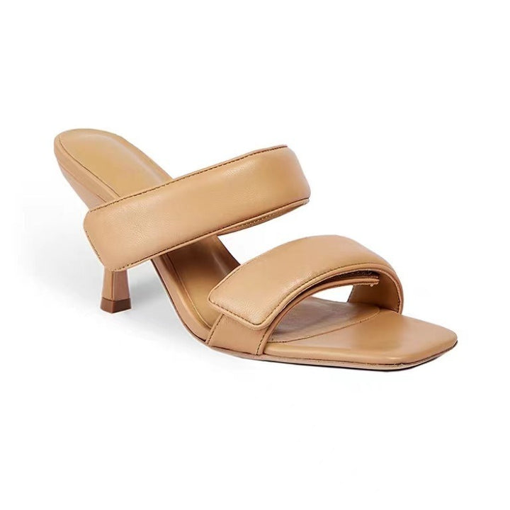 Femme Chic Åben-Tå Hæle Mules med Krokodilletekstur Stilla