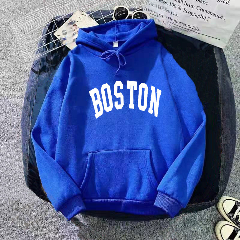 Dame hoodie med klassisk Boston print Skovae