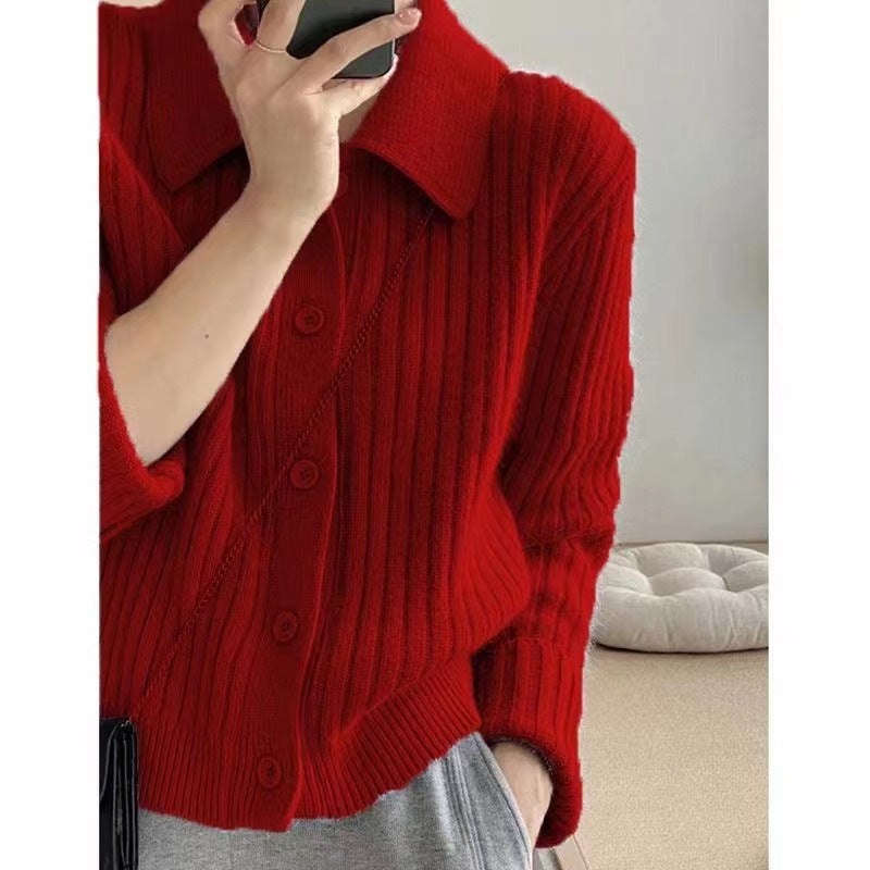 Femme Struktureret Rib Strikcardigan Stilla