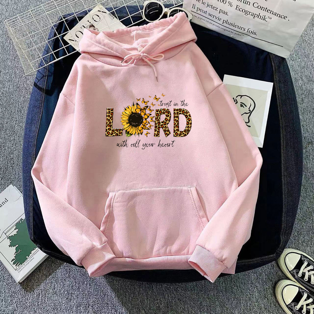 Kvinders hoodie med inspirerende solsikke design Skovae