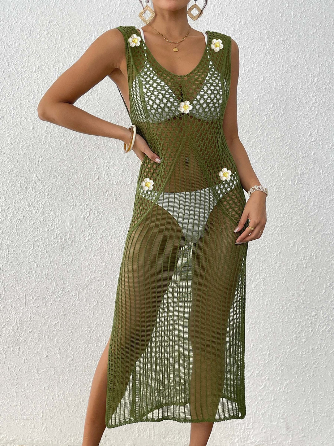 Frau Strappy Mesh Strandovergangskjole Stilla