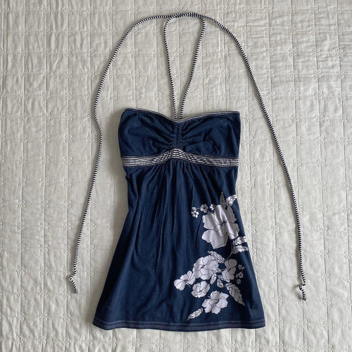 Dame Strandtop med blomsterdesign og off-shoulder snit Skovae