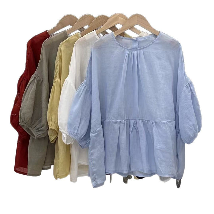 Femme Letvægts Peplum Bluse Stilla
