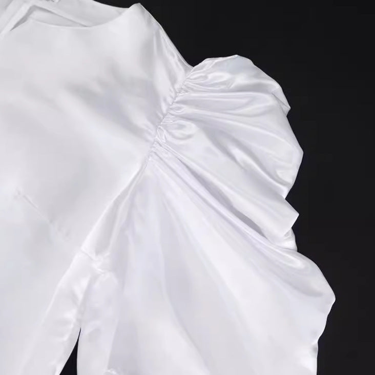 Damer Elegant jumpsuit med voluminøse puffærmer og smart talje detaljer Skovae