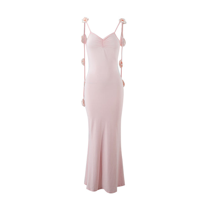 Dame Elegant Maxi Kjole med unikke Flæse Stropper Skovae