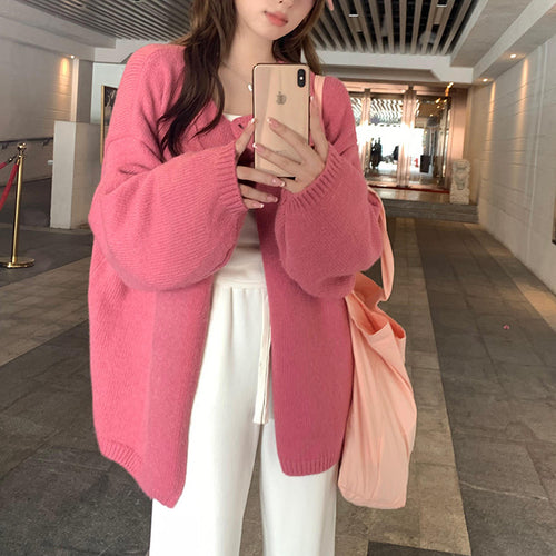 Femme Knapstol Løs Strik Cardigan Stilla
