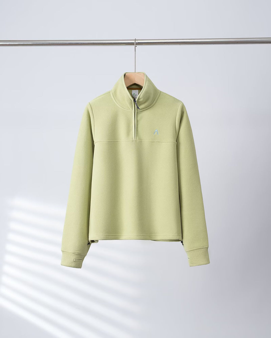 Kvinders fleece pullover med halv lynlås og elastiske manchetter Stilla