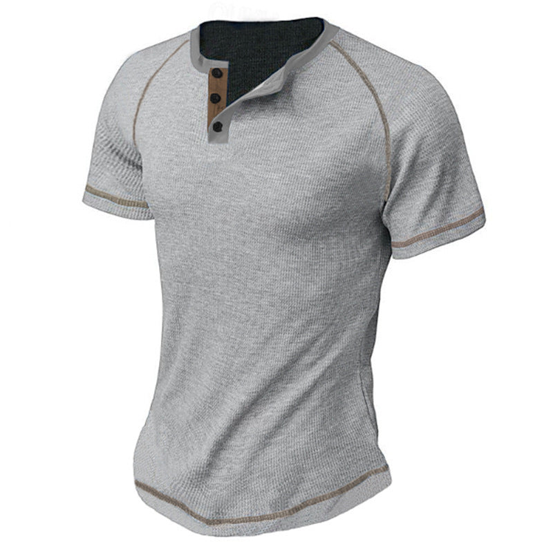 Herrer kortærmet Henley t-shirt med kontrastdetaljer Stilla