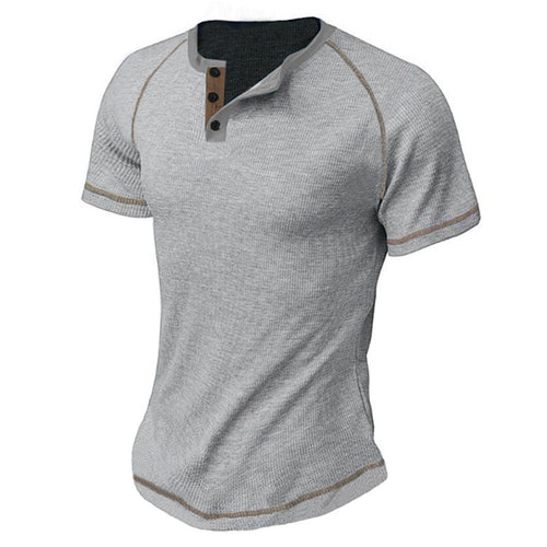 Herrer kortærmet Henley t-shirt med kontrastdetaljer Stilla