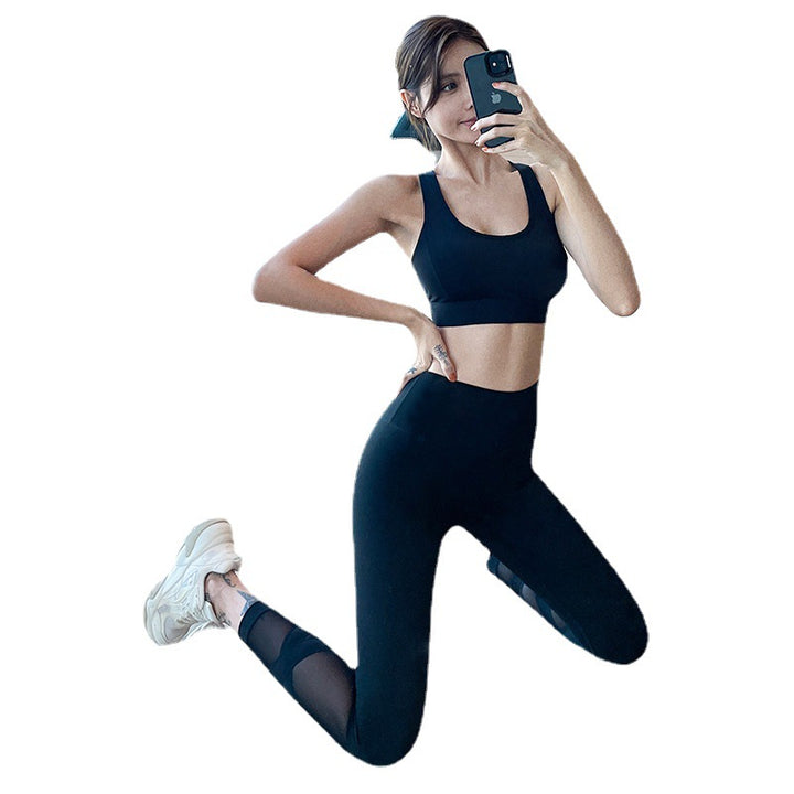 Dame Sport-BH og Leggings Sæt med åndbare Mesh-indlæg og figurformende snit Stilla