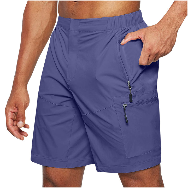 Herre funktionelle fritidsshorts med flere lynlåslommer og elastisk talje Stilla