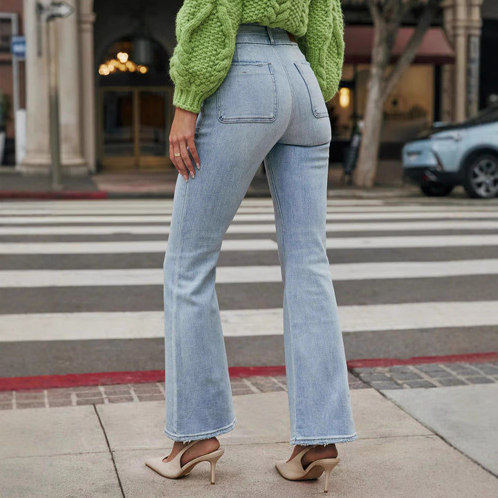 Dame flared jeans med høj talje og trendy snit Stilla