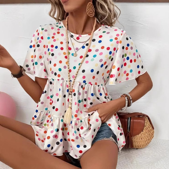 Dame Floral Peplum Bluse Stilla