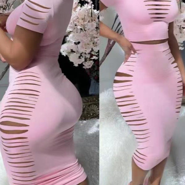 Dame Figurtilpasset Kjole med transparente Cut-Out-detaljer Skovae