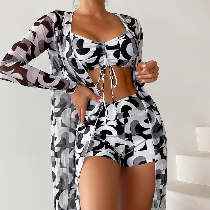 Dame Strandkimono med blomsterprint Stilla