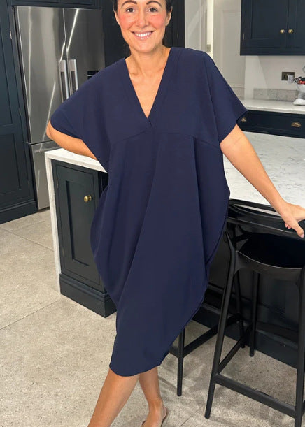 Dame Relaxed Fit Midikjole med sidelæg Stilla