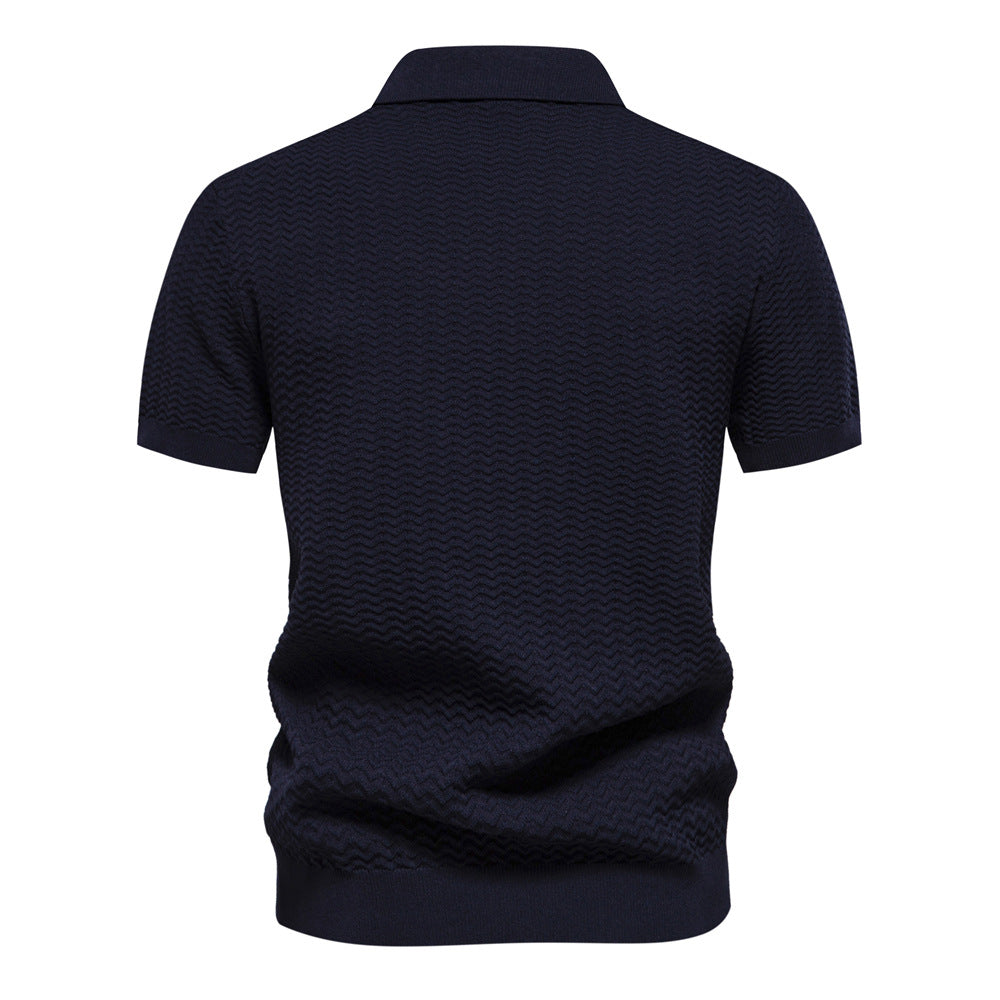 Herrer Polo-Shirt med innovativt struktureret design Stilla