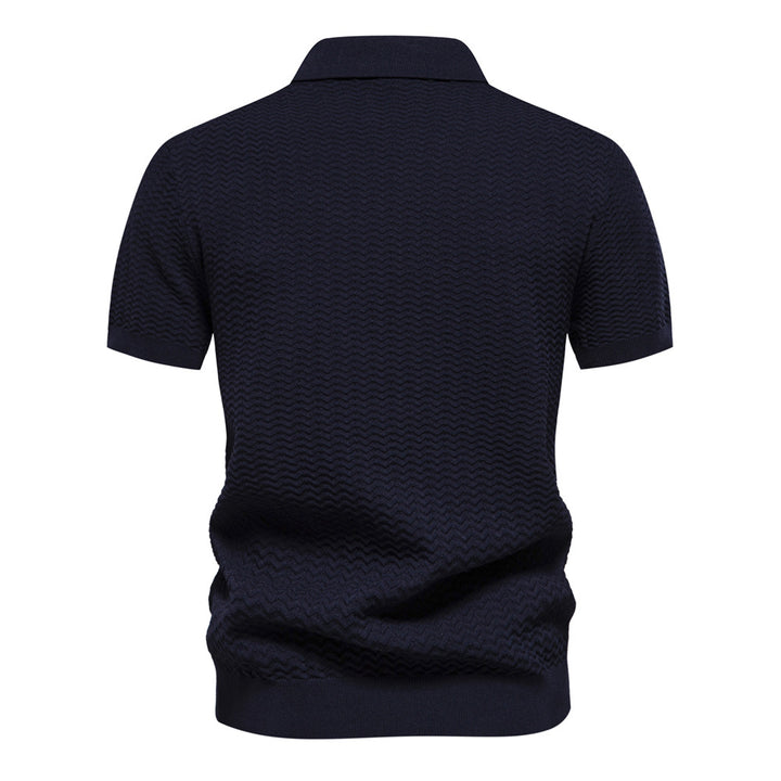 Herrer Polo-Shirt med innovativt struktureret design Stilla