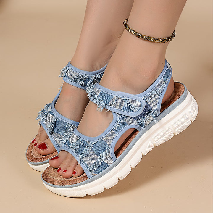 Dame Komfortable og Trendy Sandaler med Velcro Stilla