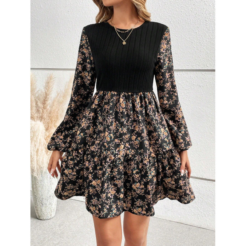 Dame Floral Trin Sving Kjole Stilla
