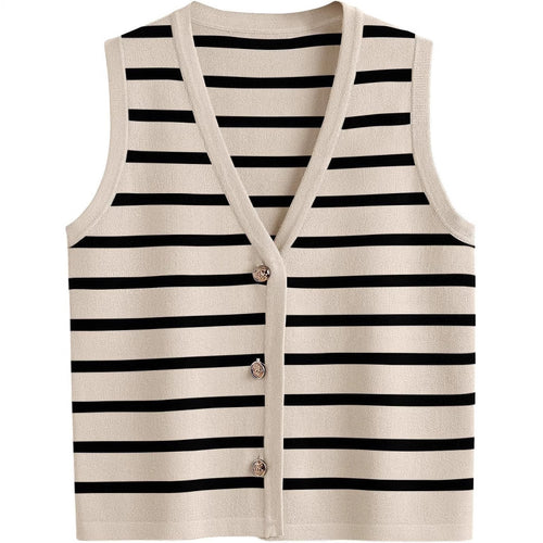 Dame strik cardigan med V-hals og knapper Stilla