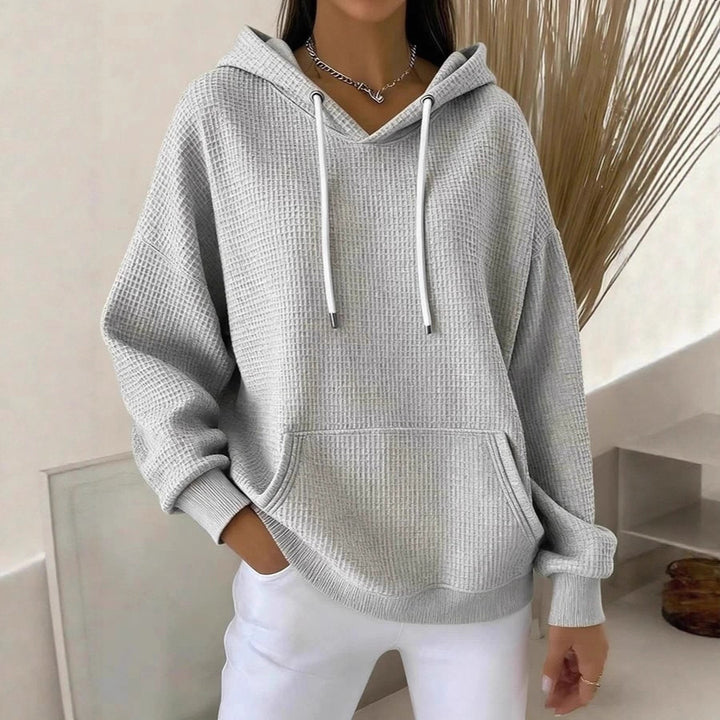 Dame casual hoodie med tekstureret stof Stilla