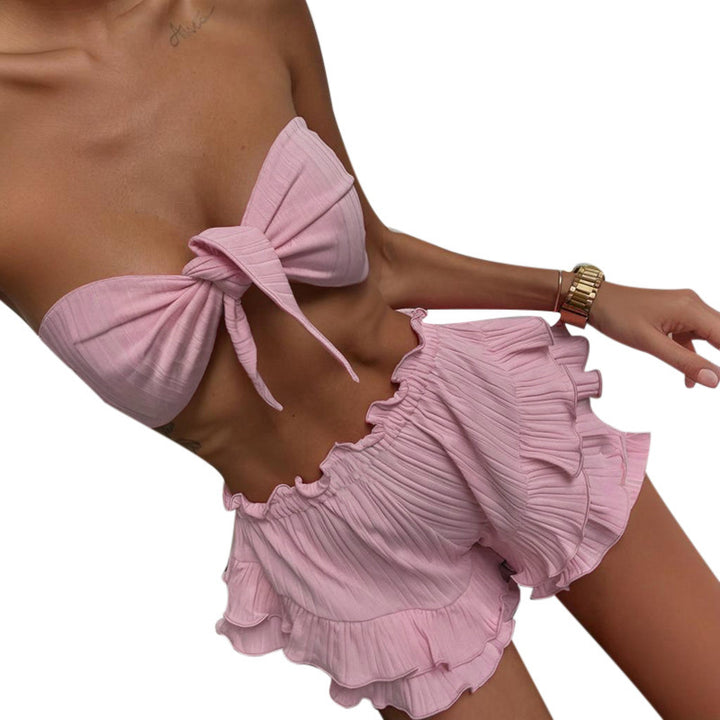 Dame Rufflesøm Bandeau Bikini Sæt Stilla