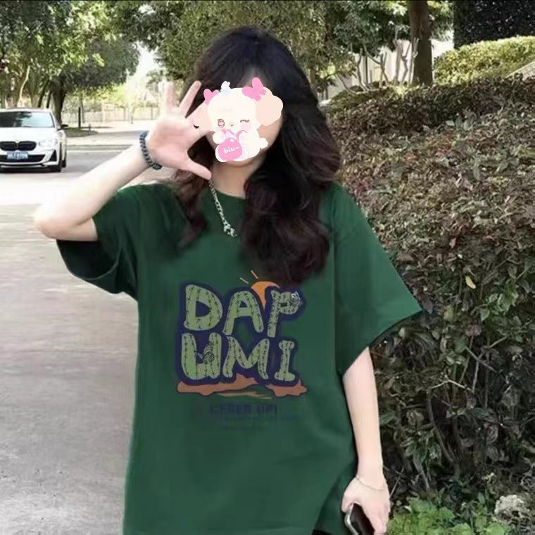 Dame Oversized T-Shirt med kreativ statementtryk og afslappet pasform Stilla