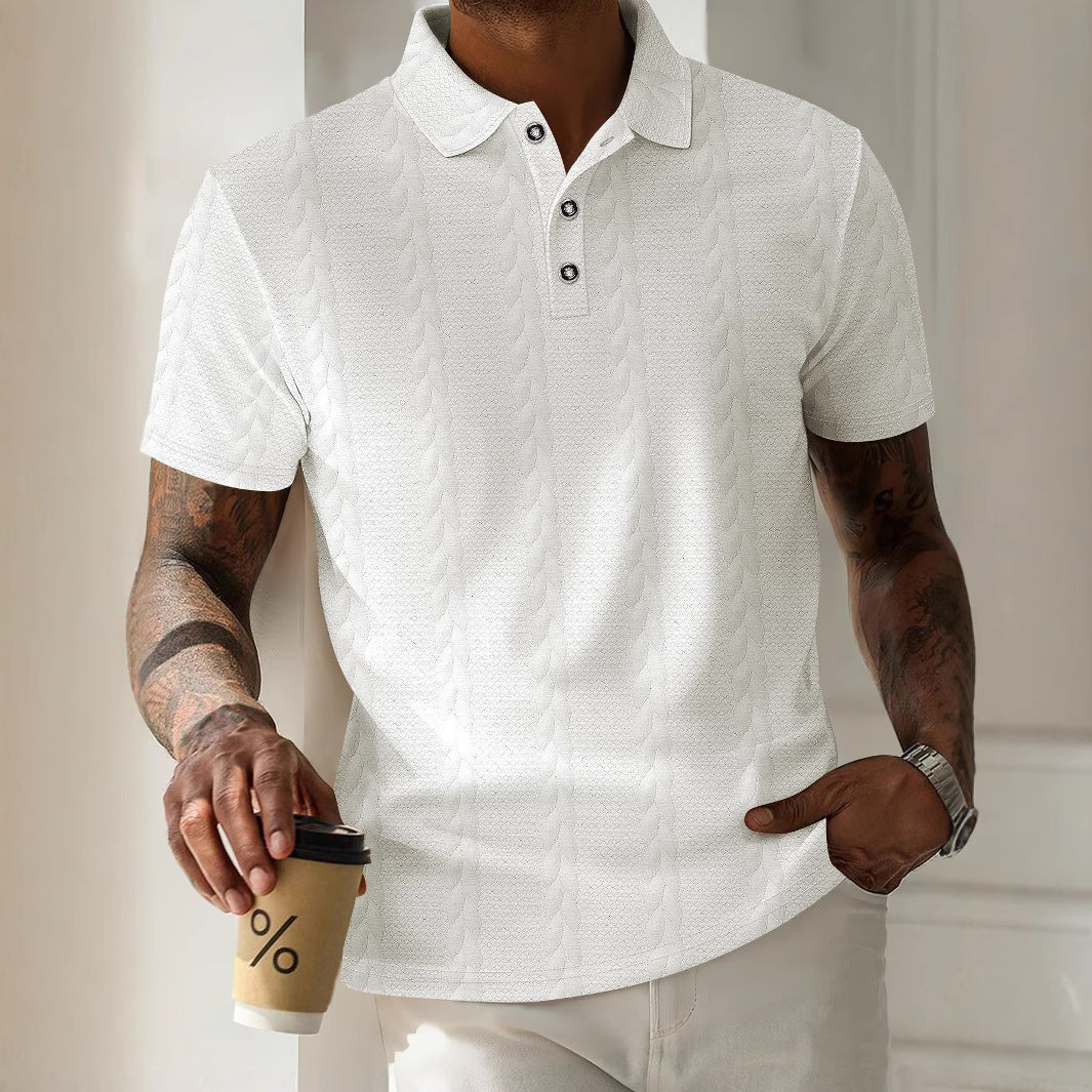 Herre kortærmet poloshirt med struktureret design Stilla