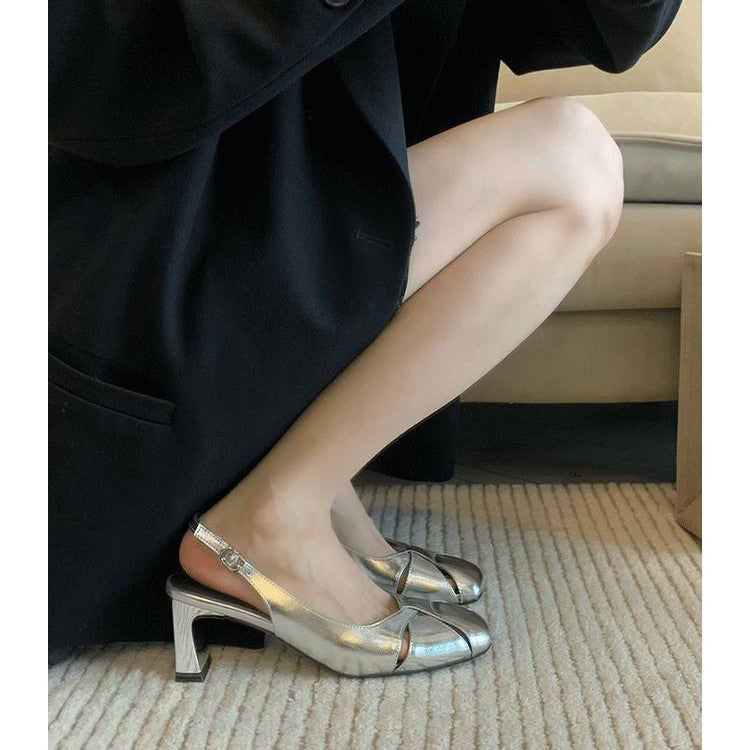 Dame Glatte Slingback Blokhælssko Stilla