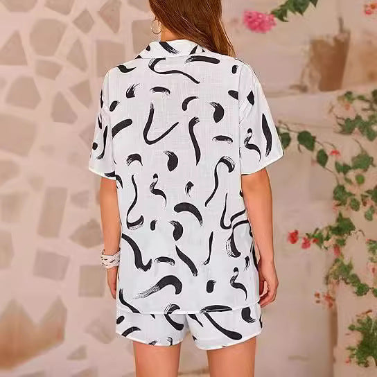 Dame Sommerligt Kortærmet Outfit Stilla