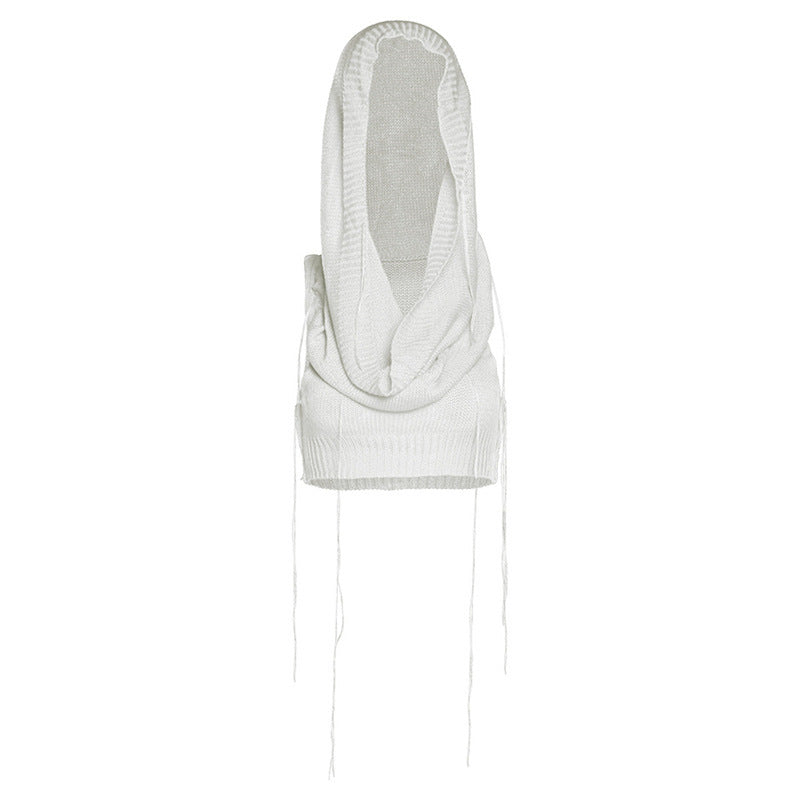 Dame hoodie med innovativt stropdesign og åndbart strik Stilla