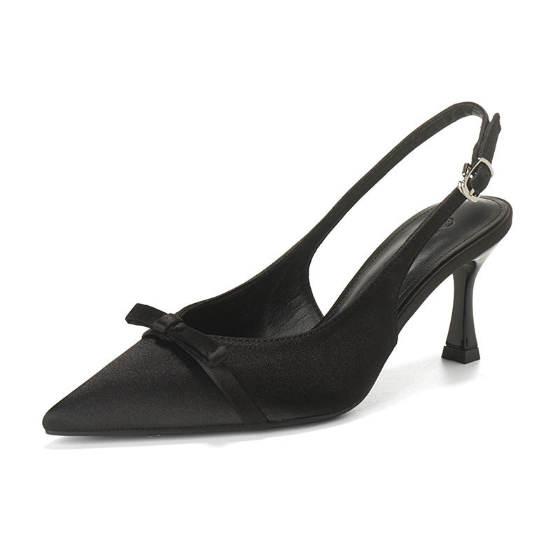 Dame Elegant Slingback-Pumps med Sløjfe-Detalje Stilla
